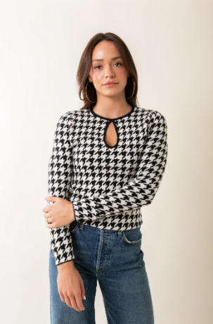 Tippi Top in Houndstooth Knit - Scout and Molly's Columbia